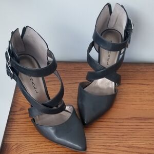 Women's Black Strappy Heels